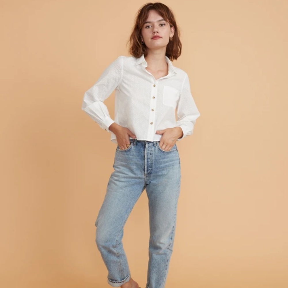 Marine Layer Crop Button Up